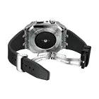 Stainless Steel Case & Silicone Band for Apple Watch – Silver Black